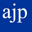 ajp logo blue with white text