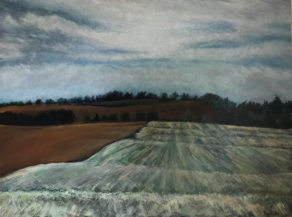 A landscape painting by Alessandro James Perriello. The location is route 65, near Mendon, NY.